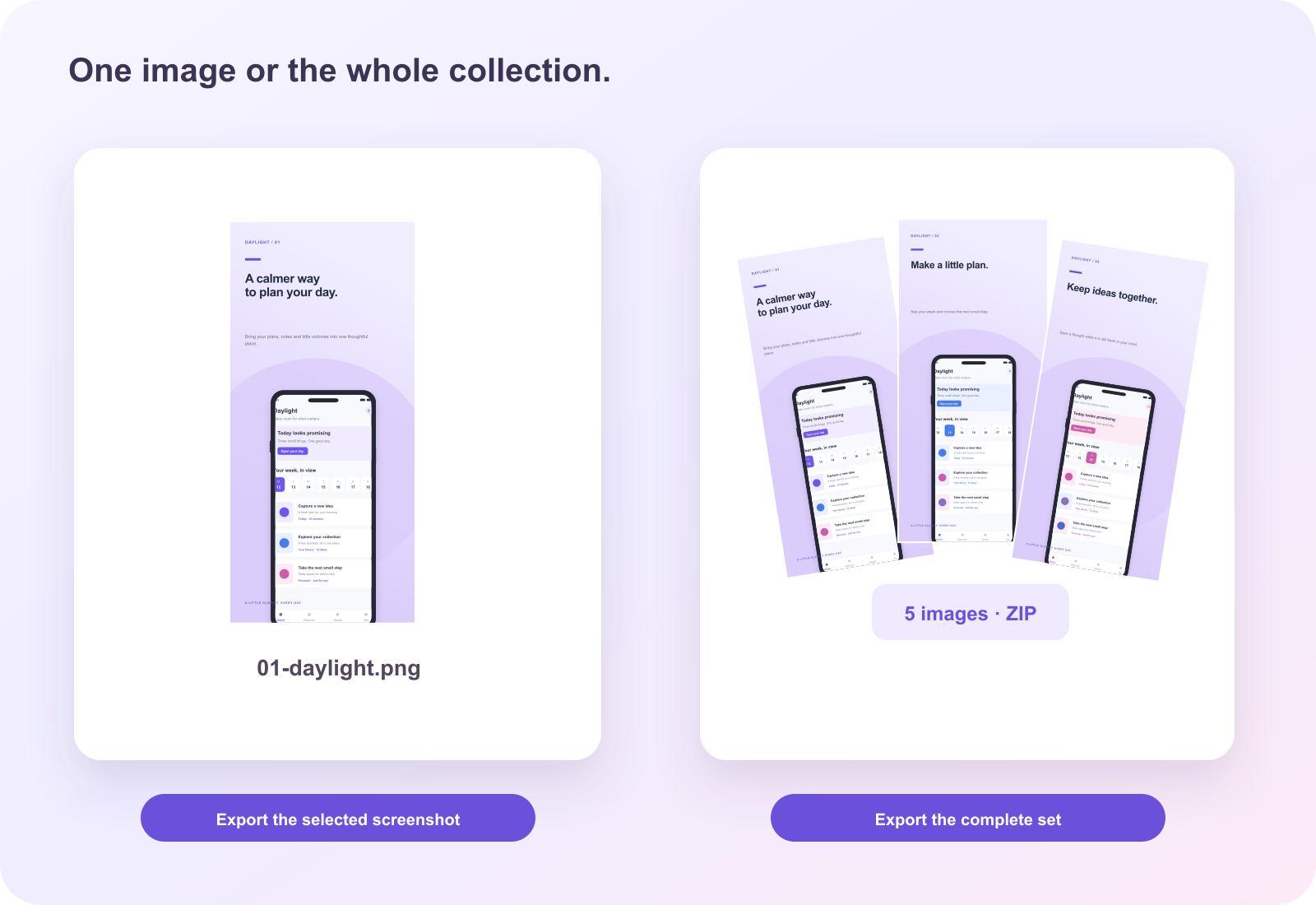 One screenshot or the whole set. Your call. Original design illustration.
