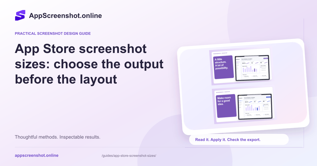 Original visual introduction to App Store screenshot sizes: choose the output before the layout