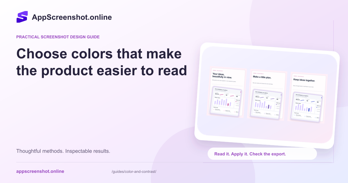 Original visual introduction to Choose colors that make the product easier to read