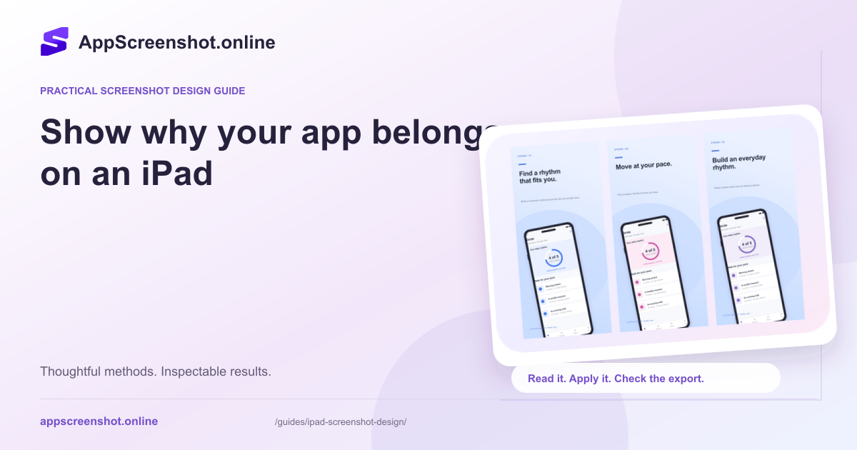 Original visual introduction to Show why your app belongs on an iPad