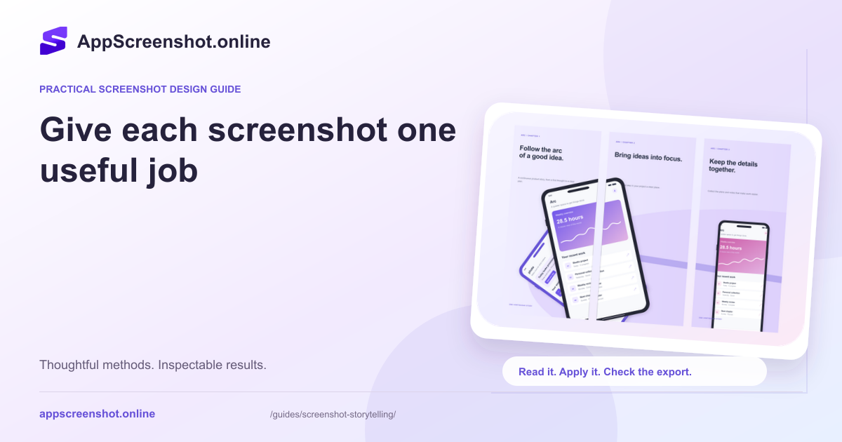 Original visual introduction to Give each screenshot one useful job