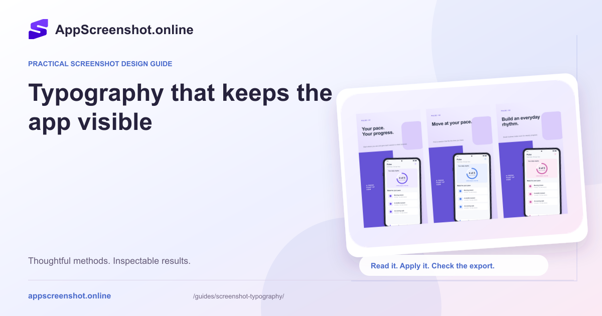 Original visual introduction to Typography that keeps the app visible