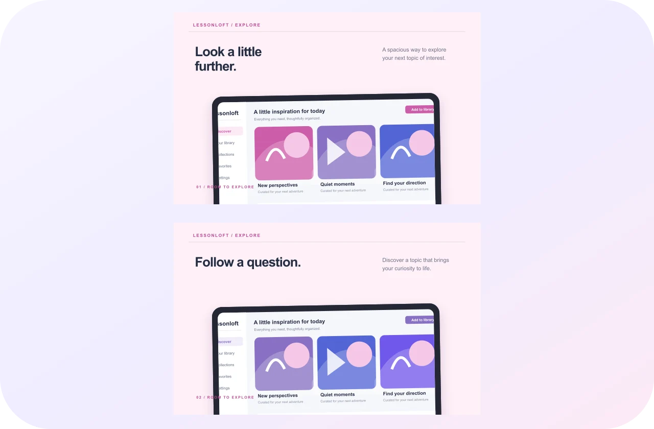 Lesson Loft, original Landscape Fieldnotes screenshot sequence