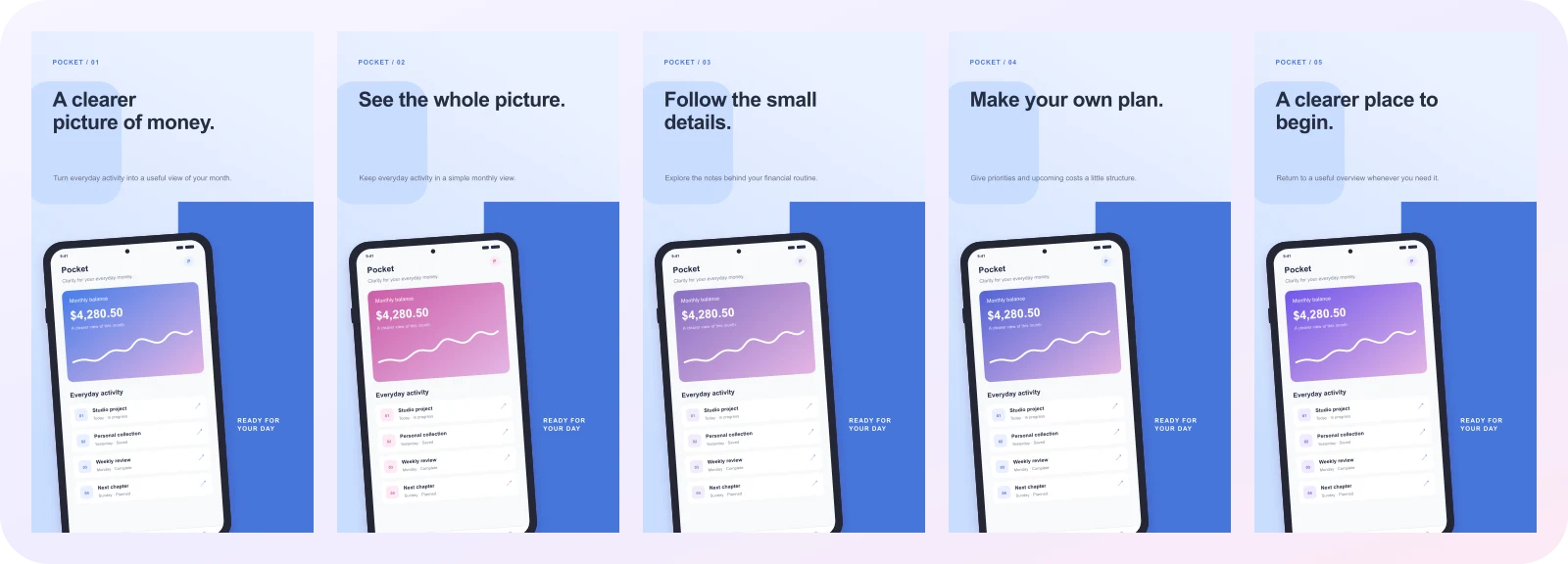 Pocket Ledger original editable screenshot sequence