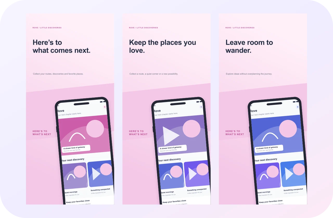 Rove Journal, original Type Pavilion screenshot sequence